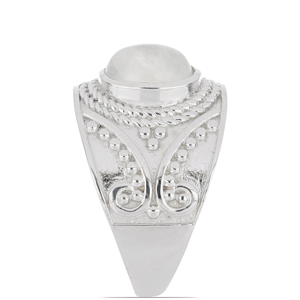 Silberring mit Regenbogenmondstein 2 