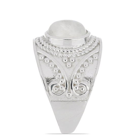 Silberring mit Regenbogenmondstein