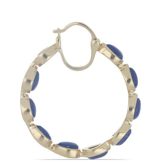Goldplattierte Silberohrringe mit Lapislazuli aus Badakhshan