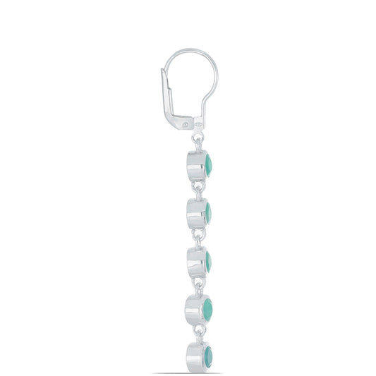 Silberohrringe mit brasilianischem Smaragd