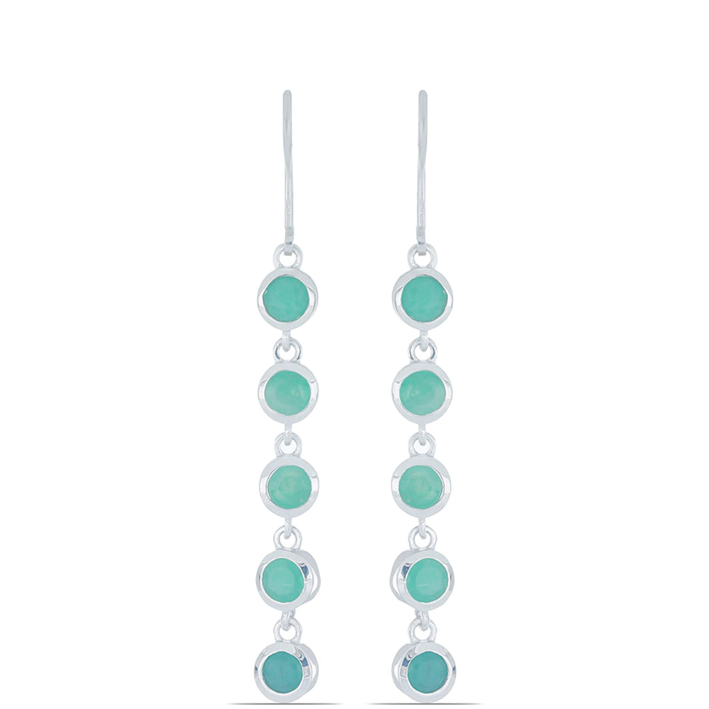 Silberohrringe mit brasilianischem Smaragd 1 