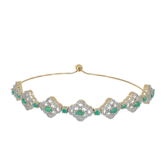 Goldplattiertes Silberarmband mit brasilianischem Smaragd