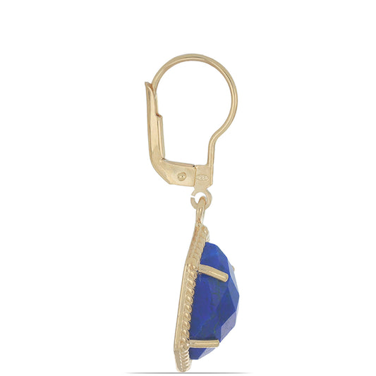 Goldplattierte Silberohrringe mit Lapislazuli aus Badakhshan