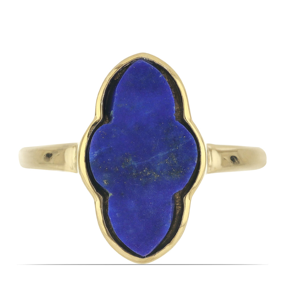 Goldplattierter Silberring mit Lapislazuli aus Badakhshan 1 