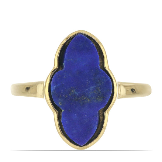 Goldplattierter Silberring mit Lapislazuli aus Badakhshan