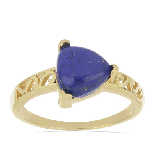 Goldplattierter Silberring mit Lapislazuli aus Badakhshan