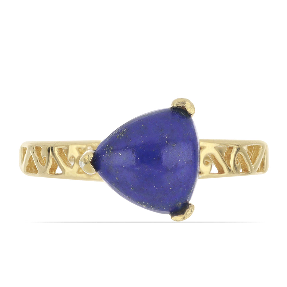 Goldplattierter Silberring mit Lapislazuli aus Badakhshan