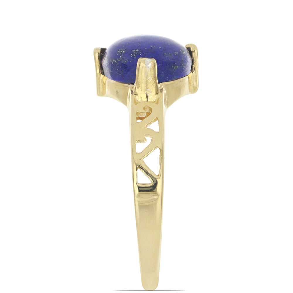 Goldplattierter Silberring mit Lapislazuli aus Badakhshan