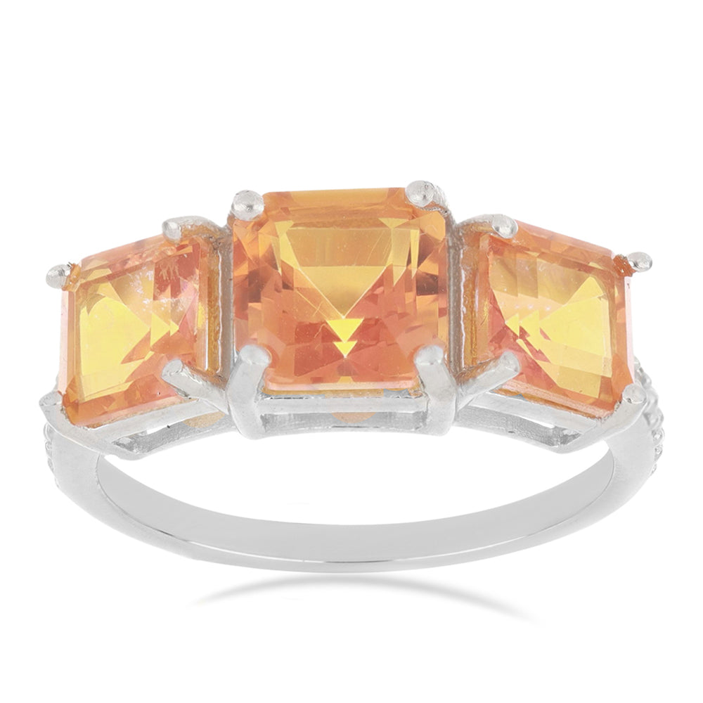 Silberring mit Padparadscha Quarz 1 