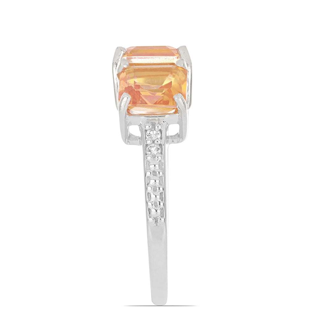 Silberring mit Padparadscha Quarz 3 