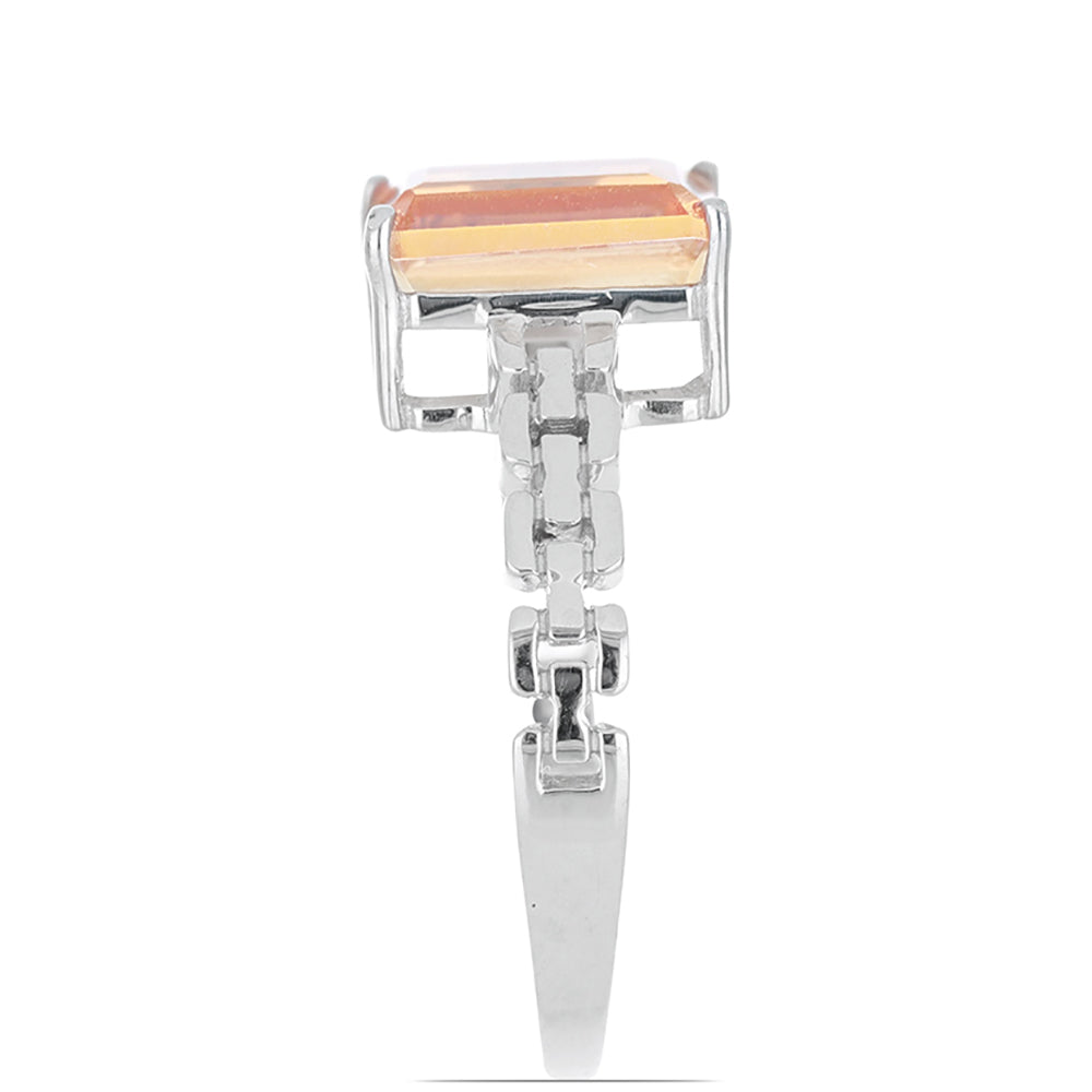 Silberring mit Padparadscha Quarz