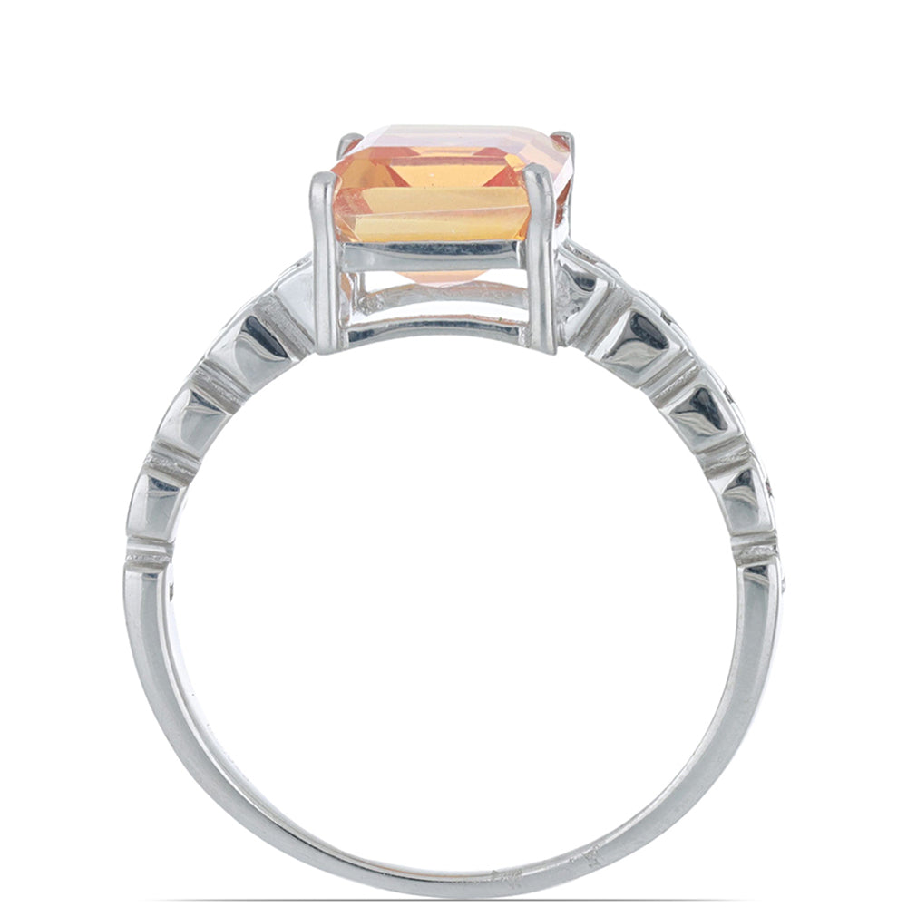 Silberring mit Padparadscha Quarz