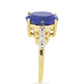 Goldplattierter Silberring mit Lapislazuli aus Badakhshan und weißem Topas