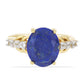 Goldplattierter Silberring mit Lapislazuli aus Badakhshan und weißem Topas