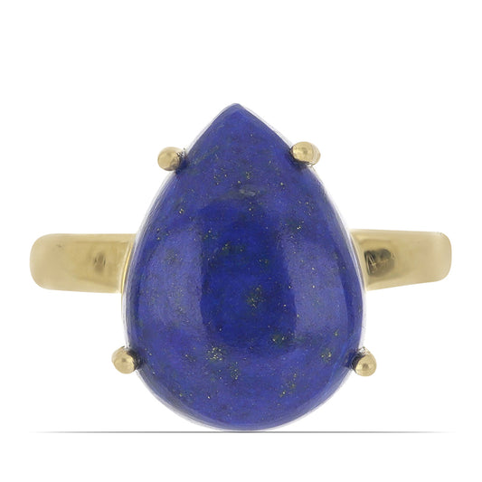 Goldplattierter Silberring mit Lapislazuli aus Badakhshan