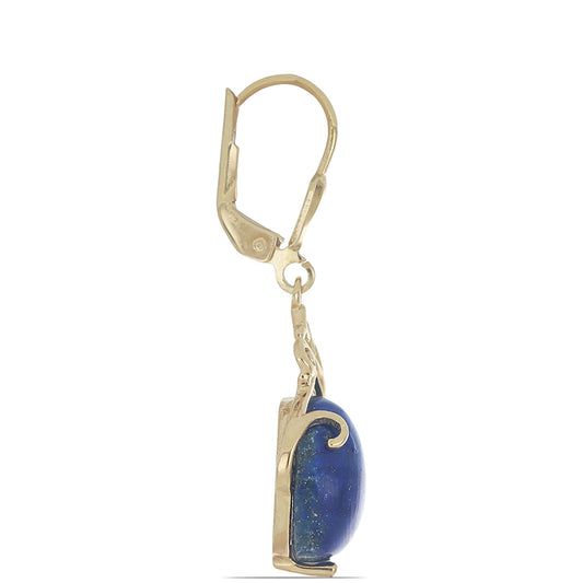 Goldplattierte Silberohrringe mit Lapislazuli aus Badakhshan