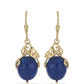 Goldplattierte Silberohrringe mit Lapislazuli aus Badakhshan