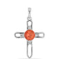 Silberanhänger mit Padparadscha Quarz und weißem Topas