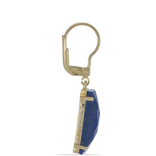Goldplattierte Silberohrringe mit Lapislazuli aus Badakhshan