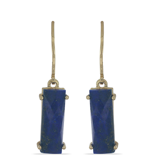 Goldplattierte Silberohrringe mit Lapislazuli aus Badakhshan