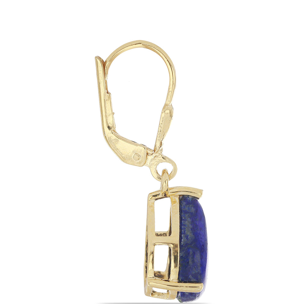 Goldplattierte Silberohrringe mit Lapislazuli aus Badakhshan 2 