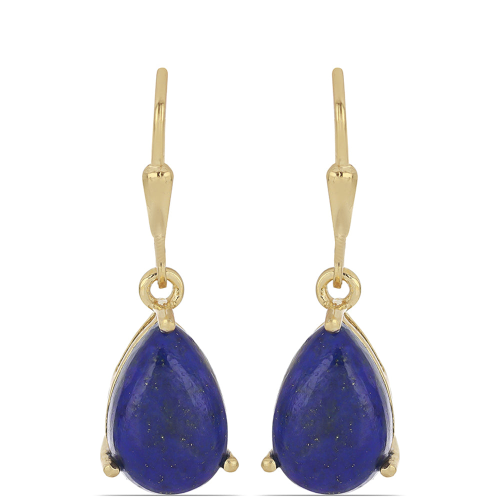 Goldplattierte Silberohrringe mit Lapislazuli aus Badakhshan 1 