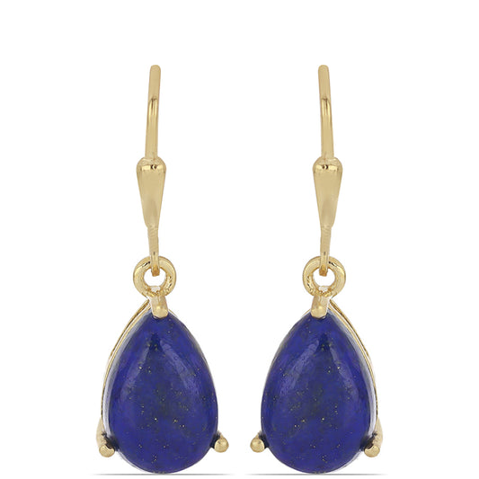 Goldplattierte Silberohrringe mit Lapislazuli aus Badakhshan