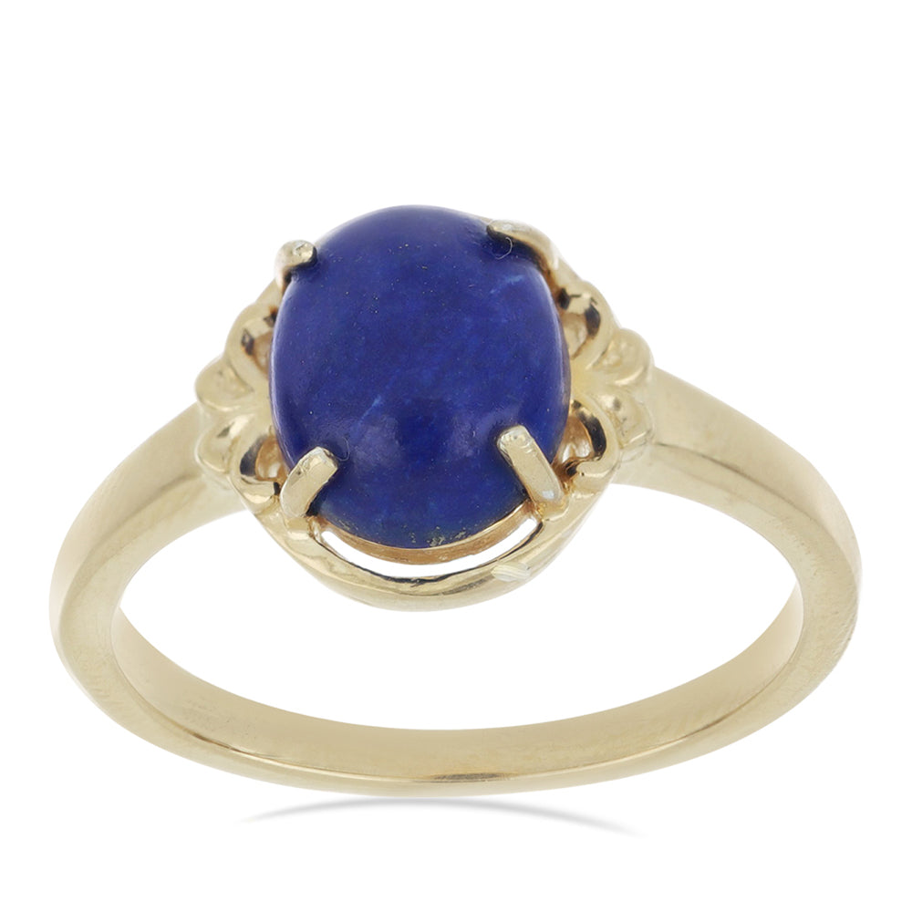 Goldplattierter Silberring mit Lapislazuli aus Badakhshan