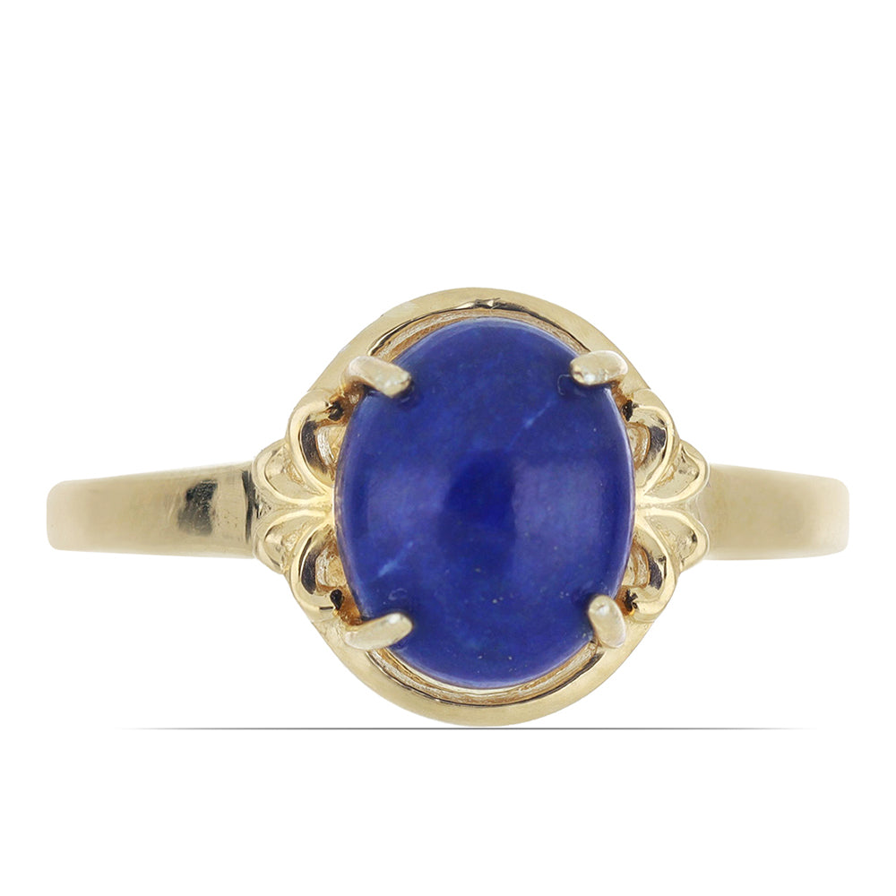 Goldplattierter Silberring mit Lapislazuli aus Badakhshan