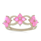Goldplattierter Silberring mit rosa Opal aus Lega Dembi