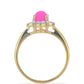 Goldplattierter Silberring mit rosa Opal aus Lega Dembi und weißem Topas