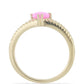 Goldplattierter Silberring mit rosa Opal aus Lega Dembi