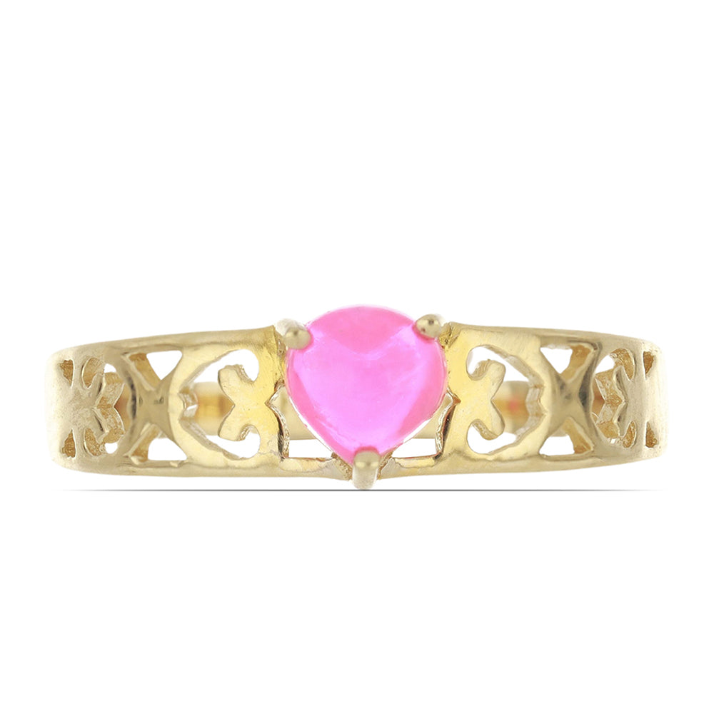 Goldplattierter Silberring mit rosa Opal aus Lega Dembi