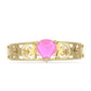 Goldplattierter Silberring mit rosa Opal aus Lega Dembi