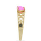 Goldplattierter Silberring mit rosa Opal aus Lega Dembi