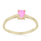 Goldplattierter Silberring mit rosa Opal aus Lega Dembi