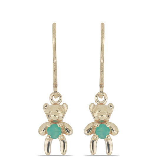 Goldplattierte Silberohrringe mit brasilianischem Smaragd