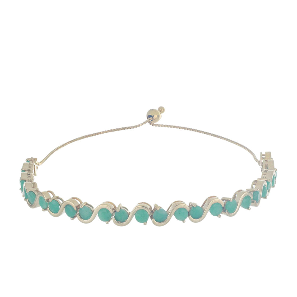 Goldplattiertes Silberarmband mit brasilianischem Smaragd