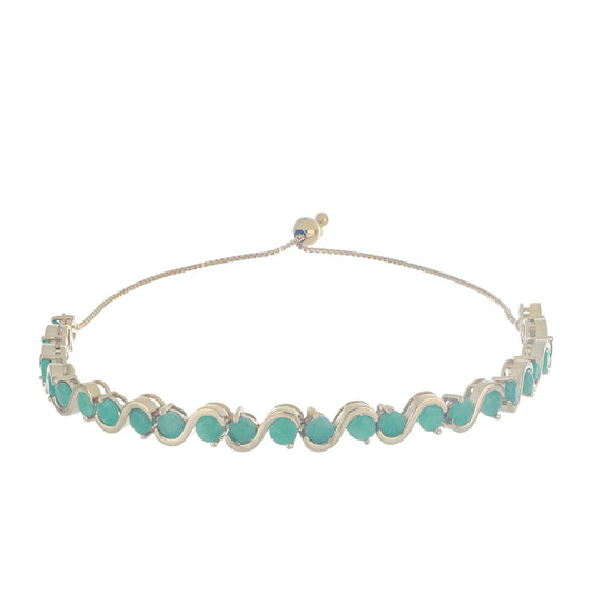 Goldplattiertes Silberarmband mit brasilianischem Smaragd