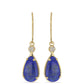 Goldplattierte Silberohrringe mit Lapislazuli aus Badakhshan und weißem Topas
