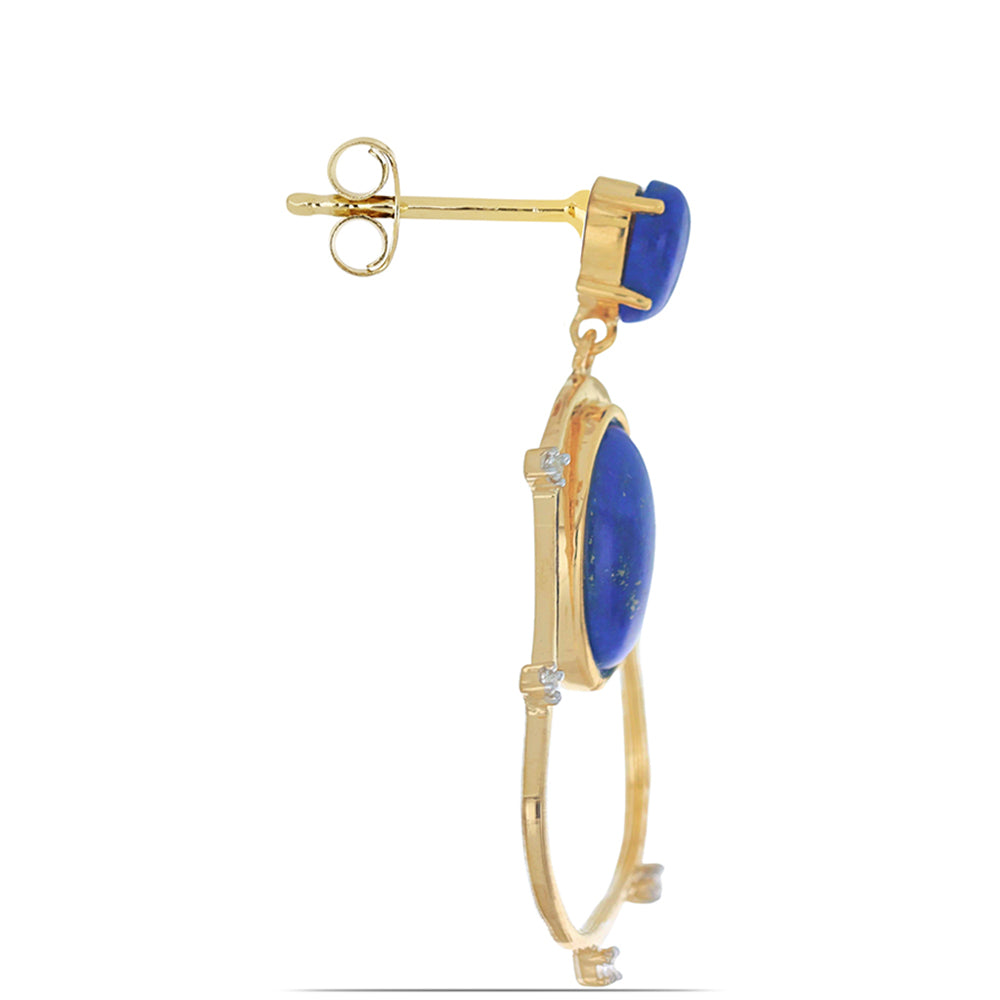 Goldplattierte Silberohrringe mit Lapislazuli aus Badakhshan 2 