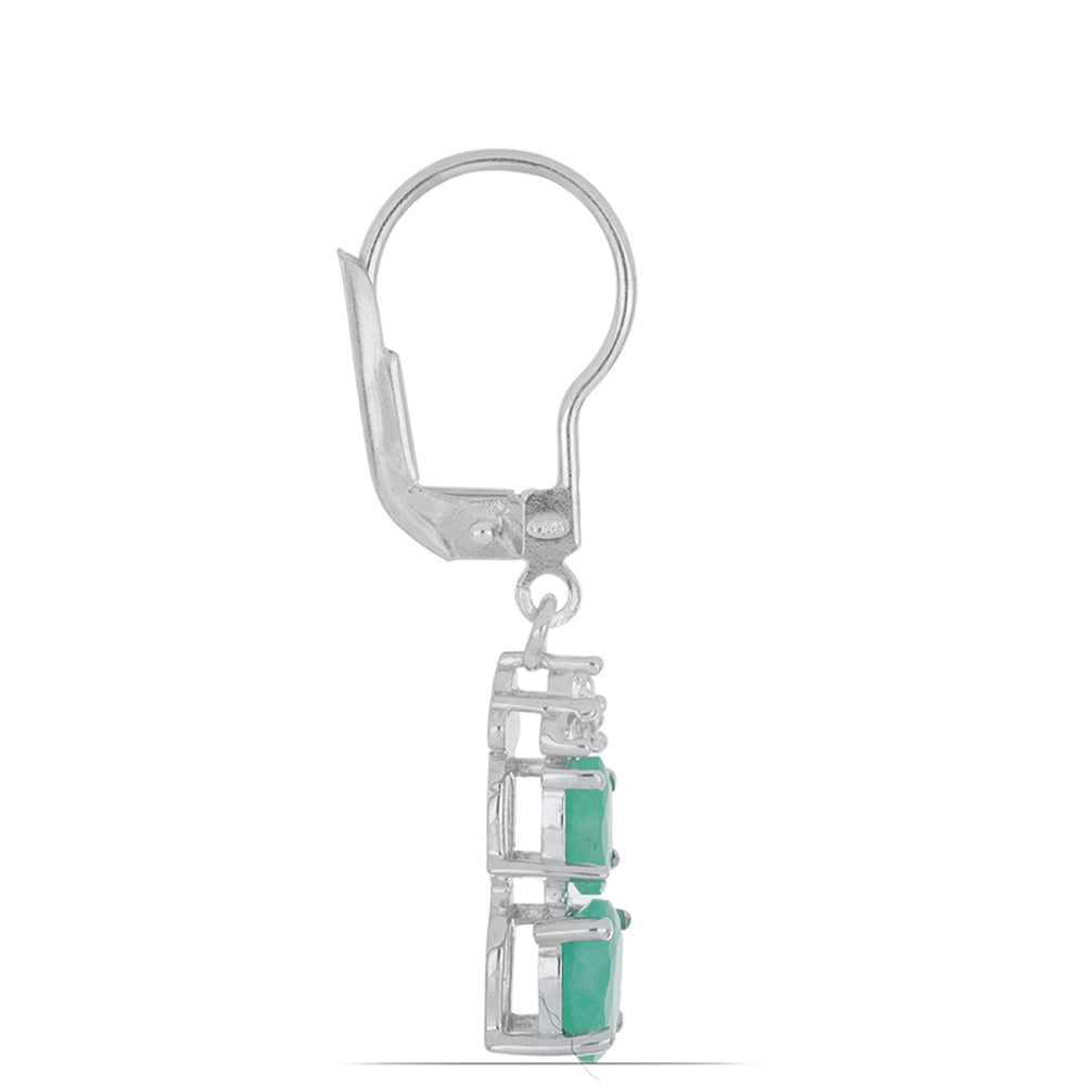 Silberohrringe mit brasilianischem Smaragd 2 