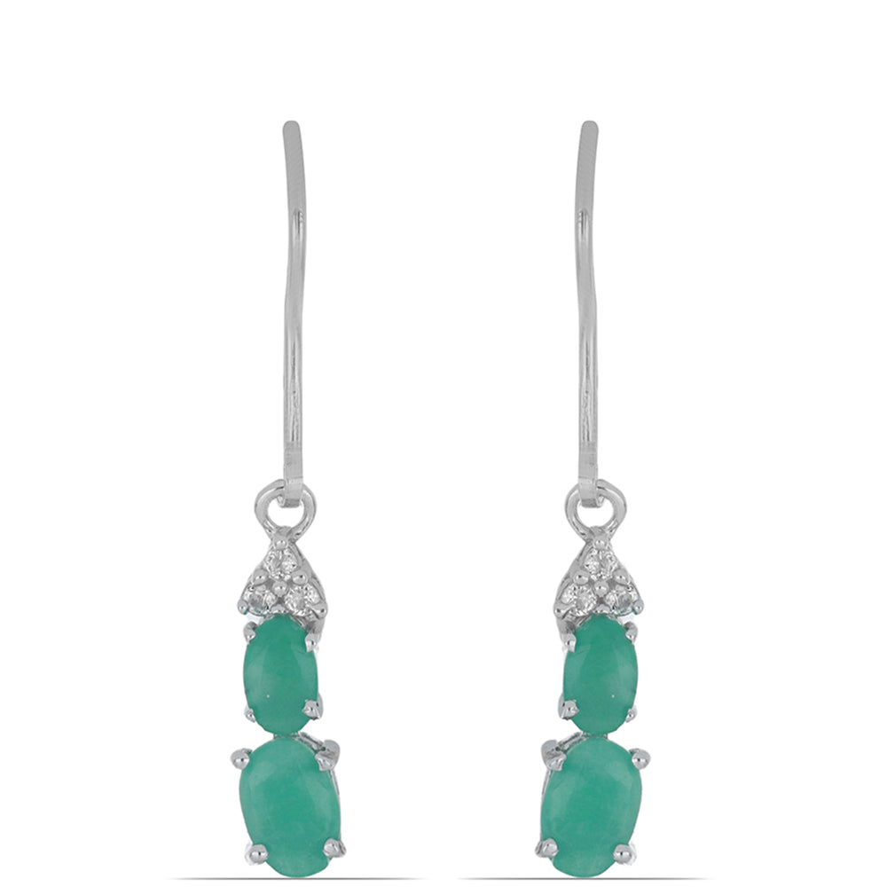 Silberohrringe mit brasilianischem Smaragd 1 