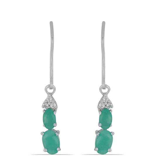 Silberohrringe mit brasilianischem Smaragd