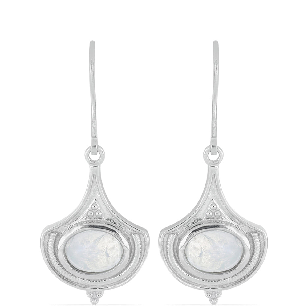 Silberohrringe mit Regenbogenmondstein 1 