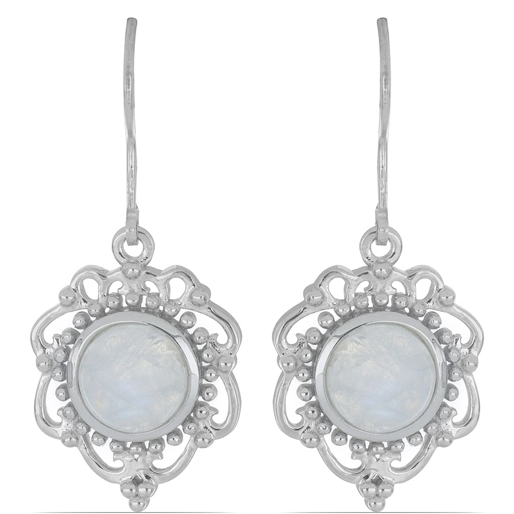 Silberohrringe mit Regenbogenmondstein