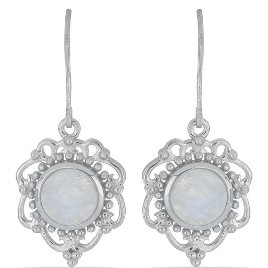 Silberohrringe mit Regenbogenmondstein