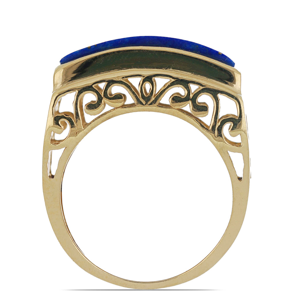 Goldplattierter Silberring mit Lapislazuli aus Badakhshan