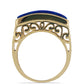 Goldplattierter Silberring mit Lapislazuli aus Badakhshan