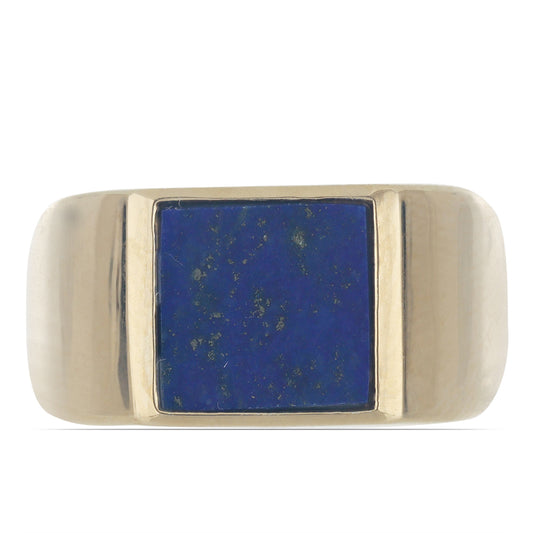 Goldplattierter Silberring mit Lapislazuli aus Badakhshan
